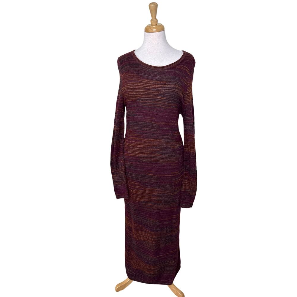 PERUVIAN CONNECTION Santa Rosa Cotton Alpaca Long Sleeve Maxi Dress Large NWT